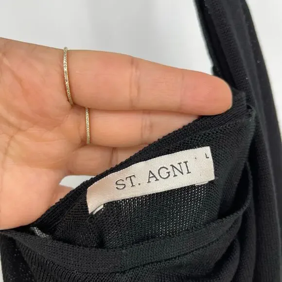 St AgniThe Knit Halter Dress in Black L
